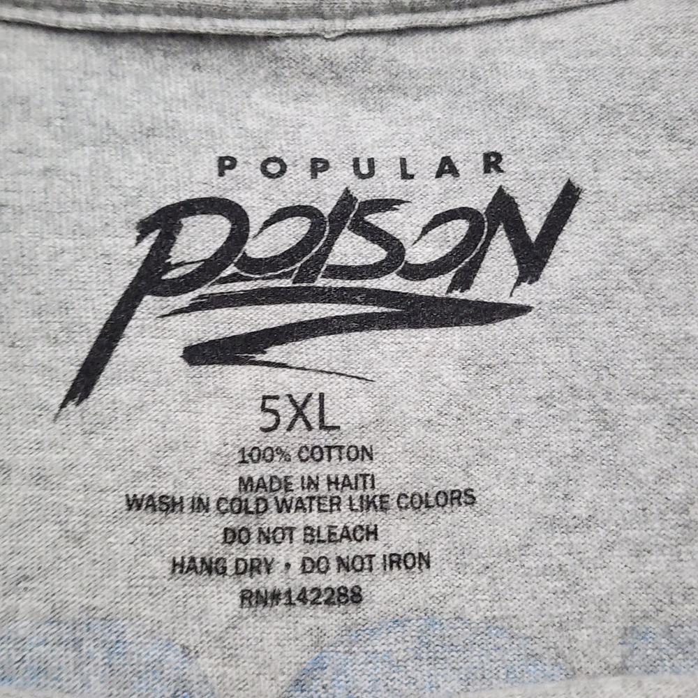 Popular Poison Mens 5XL Blessed Jesus is King Revelation 22 Gray Graphic T-Shirt - Picture 4 of 6